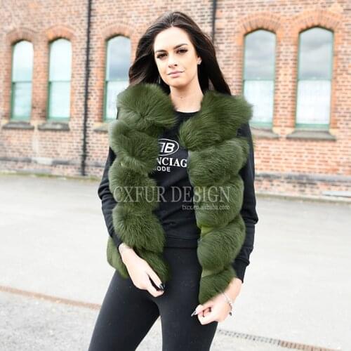 Natural Real Fox Vest Waistcoat Short Sleeveless Woman Real Fur Jacket Fox Fur Coats
