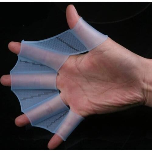 1 Pair Silicone Training Paddle Dive Glove Swim Glove Swim Gear Fins Hand Webbed Flippers Swimming Diving Hand Flippers Gloves