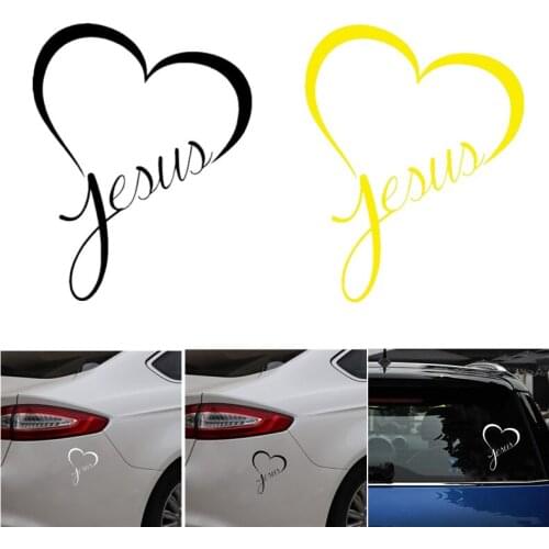 Car Sticker Personality Love Jesus Funny Decal Vinyl Motorcycle Decoration Reflective Auto External Accessories 15.5x12.4CM 1pc