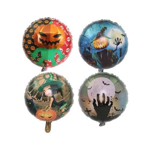 10pcs /lot Devil Bringer Little Witches Pumpkin Scarecrow Halloween Foil Balloon Toys For Children Birthday Party Suppliers