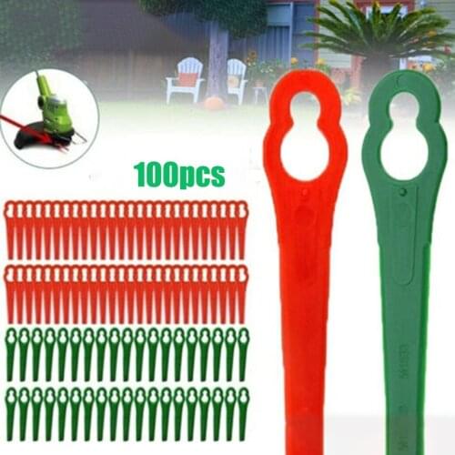 100pcs Plastic Blade Pendants For Einhell GE CT-18 Li Cordless Grass Trimmer Blade Cutter Lawn Trimmer Spare Blade Garden Tool