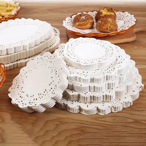 160Pcs 10.5/11.5/12.5 Inch Disposable Round Doily Lace Cake Snack Paper Placemat