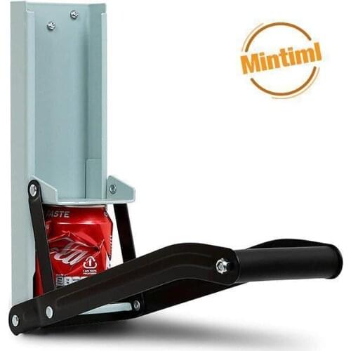 16oz Wall Mounted Hand Push Beer Soda Cans Bottle Opener Handle Bottle Opener Iron Beer Can Crusher Recycling Tool Accessory