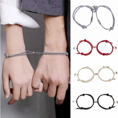2pcs/set Eachother Couple Bracelet For Girl Friend Steel Friendship Rope Jewelry Gift Wedding Valentines Day Party Favors Gift