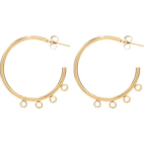20pcs/lot Hoop Earrings Stainless Steel Earrings Gold Steel Tone Hoops DIY Earring For Women Girls Sensitive Earring Making
