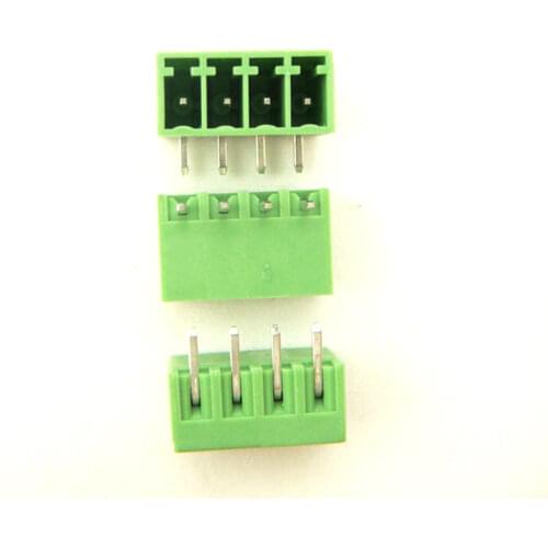 50pcs/lot) 15EDG-3.5-4P Bend Pin PCB Screw Terminal Block Connector 3.5mm Pitch 4 Pins Plug in