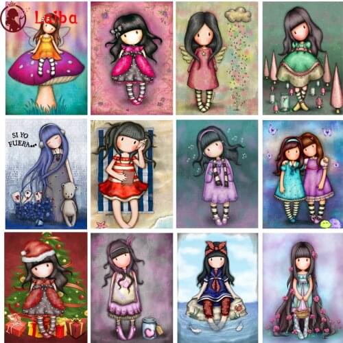 5D Diamond painting Cartoon girl Picture Full Square Round drill Diamond Embroidery Cross stitch Gift Kits mosaic Home decor