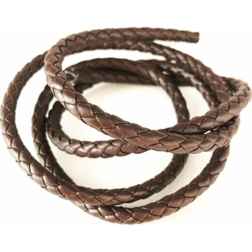 6mm Brown 5M Six Strand PU Woven Rope Leather Rope Mobile Phone Rope DIY Necklace Bracelet PU Leather Hand Woven Rope