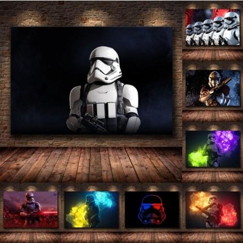 Abstract Watercolor Star Wars Soldier Retro Art Deco Home Decor Art Decor Nursery Kids Room HD Quality Posters Canvas Painting