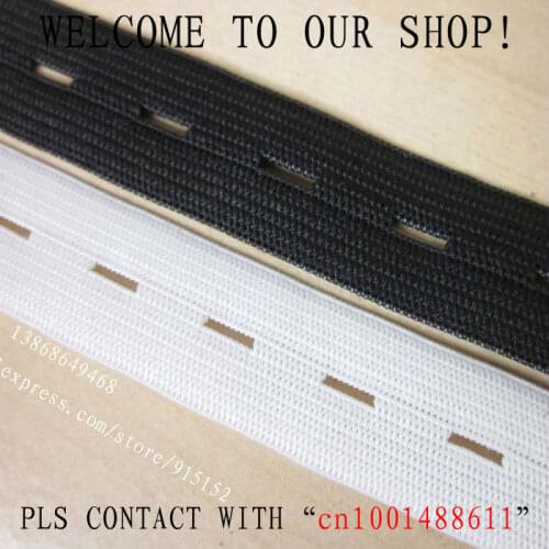 Free shipping The thicken 20mm Width black Elastic Tape Button Hole Elastic Stretch Webbing Maternity belt 16 Yards/lot