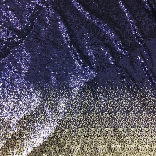 GLace 1Y/Lot blue Gradient gold sequins glitter sewing fabric for Stage costume nigth dress accessories TX1331