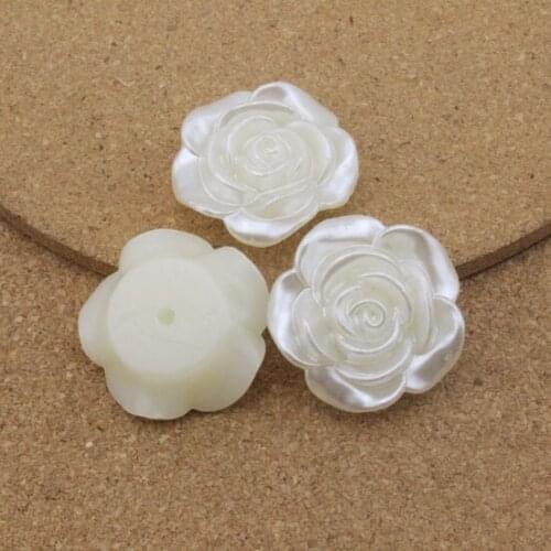 10pcs/lot 30mm ABS Scrap Booking Flat Back Flower Simulated Pearl Beads DIY Jewelry Sewing Material F1567