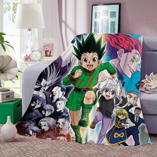 CLOOCL Anime Hunter X Hunter Flannel Blanket 3D Print Throw Blanket for Adult Home Decor Bedspread Sofa Bedding Flannel Quilts