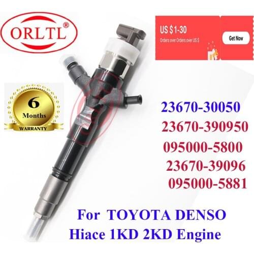 ORLTL NEW Fuel injector 23670-30050 12F54006 Nozzle 2367030050 23670 30050 095000-5880 5881for Hiace 1Kd And 2 KD Engine
