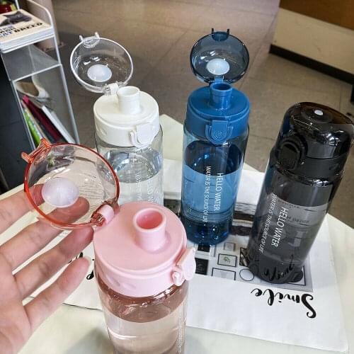 Water Bottle Leak Proof Travel Mugs Portable Fitness Transparent Water Jug for Outdoor Camping TS2