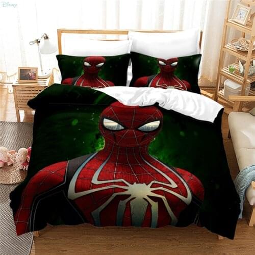 Cartoon Spider Man Bedding Sets Printed Twin Full Queen King Size Duvet Cover Set Pillowcase Boys Girls Kids Children Bedclothes