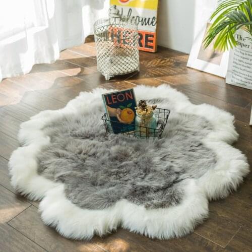 Imitation Wool Carpet Thicken Non-slip Water Absorption Wear-resisting Solid Round Bedside Sofa Ground Modern Home Rug