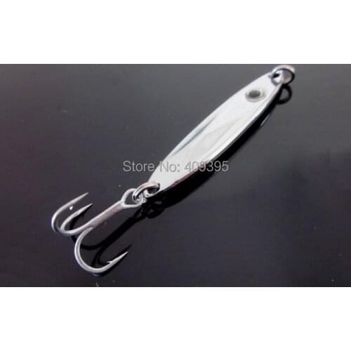 10pcs 6g/11g/15g/20g Sea bass Metal fishing spoon Fishing Lure Metal VIB silver color metal jig 3D eyes sea fishing lure