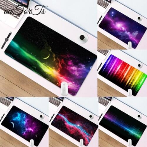 Kawaii Deskpad Gaming Cute Mouse Pad Large Starry Sky 80*30cm Wrinting Desk Mats for Office Computer Keyboard Laptop Mouse Mat