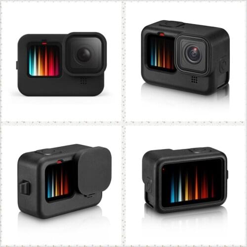Silicone Protective Sleeve Case for GoPro- Hero 9 Shockproof Housing Frame Case Cover Wrist Strap Action Camera Accessor