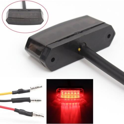 Motorcycle Universal ATV Bike Scooter Cafe Racer Scrambler Mini 6 LED Taillight Running Stop Rear Signal Brake Light Smoke Lamp