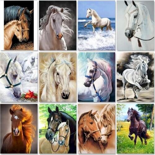 SDOYUNO Oil Painting By Numbers Horse 60x75cm Drawing By Numbers On Canvas Animals Frameless Home Decor Wall Art Unique Gift