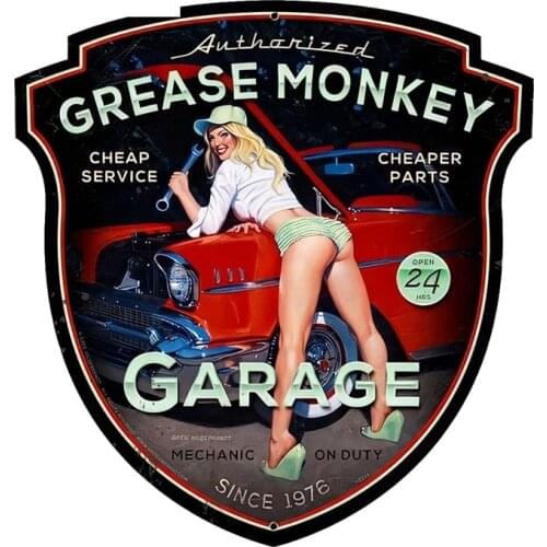 Funny 13cm X 9cm Sexy Pin Up Girl Grease Monkey Sign Car Stickers Decal Accessories High Quality Waterproof Sunscreen