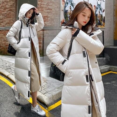 2021 new style Korean winter coat womens loose thick down padded coat mid-length coat
