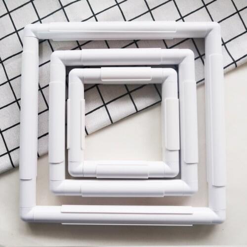 MIUSIE Plastic Embroidery Frame Hoop Square Shape DIY Cross Stitch Craft Needlework Sewing Handhold Frame Hoop Craft DIY Tools