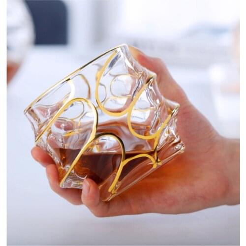 ISN wind drawing Phnom Penh glass thickened embossed water glass household whiskey glass transparent wine glass