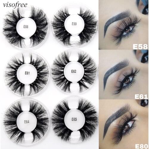 Visofree 25 mm Mink Eyelashes Dramatic Long Mink Lashes Makeup Full Strip Lashes 25mm False Eyelashes 3D Mink Eyelashes Reusable