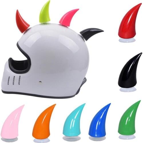 1PCS Car Motorcycle Helmet Devil Horn Motocross Full Face Off Road Helmet Decoration Car Accessorie Headwear Sucker Auto Styling