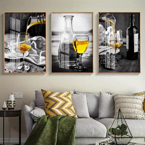Modern Static Wine Glass Poster Canvas Paintings Painted Kitchen Photo Posters Prints Wall Art Picture Dining Room Home Decor