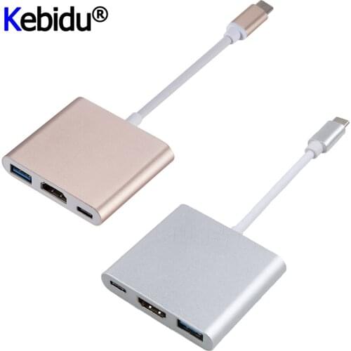 Type C To HDMI-compatible USB 3.0 Charging Adapter Converter Hub Adapter For Mac Air Pro Huawei Mate10 Samsung S8 Plus