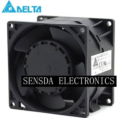 For delta GFC0812DS car booster blower motor fuel modification powerful dual 80mm 8056 2.6A DC 12V 80*80*55mm