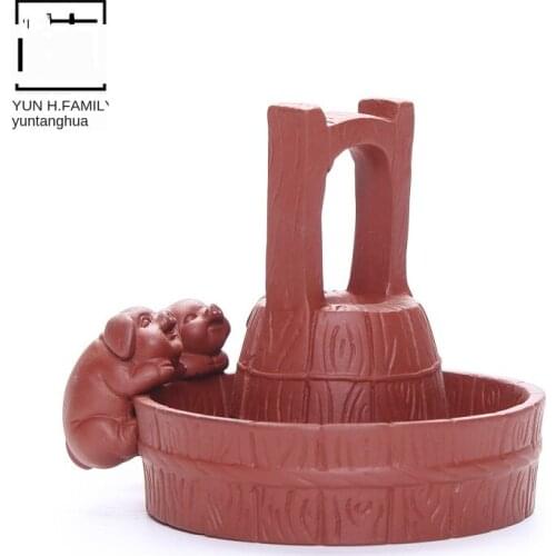 Fun Piggy Drink Three Pigskin Clay Tea Ornaments Ceramic Kung Fu Tea Set Tea Set Tea Ceremony with Zero Tea Pet Mini Tea Set