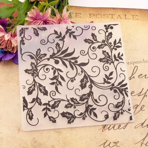 Tree Branch Lace Background Transparent Embossed Sheet DIY Paper Cutting Dies Scrapbooking Plastic Embossing Folder