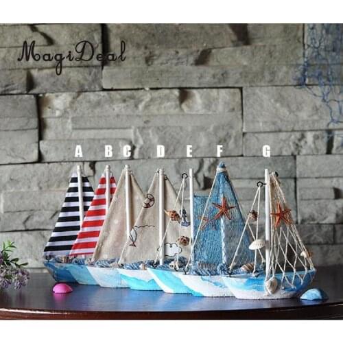 Vintage Wood Sailing Nautical Decor Ornaments Mediterranean-style Home Decoration