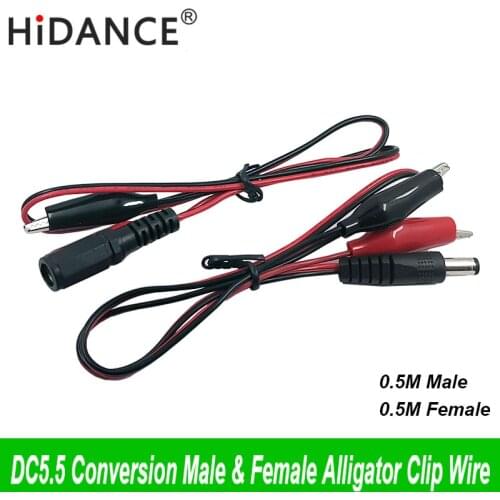 Alligator clips Crocodile wire Male/female to DC5.5 tester Detector DC Voltage meter ammeter capacity power meter monitor, etc