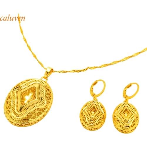 Gold Ethiopian/Eritrea/Habesha Jewelry Sets African Yellow Women Wedding Gifts Middle East Chain
