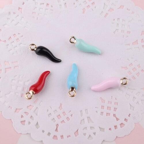 10Pcs/Set Enamel Alloy 3D Chili Pepper Charms PendantS DIY Jewelry Making Craft