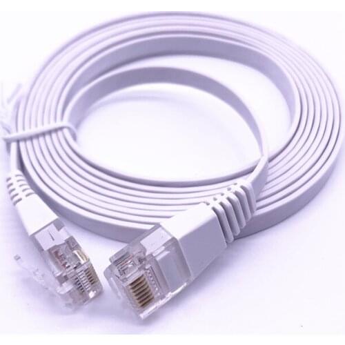 2m/6feet Cable CAT6 Flat UTP Ethernet Network Cable RJ45 Patch LAN Cable White Color