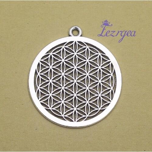 5pcs/lot--40mm, flower chams,Antique silver plated life of flower charms,DIY supplies,Jewelry accessories