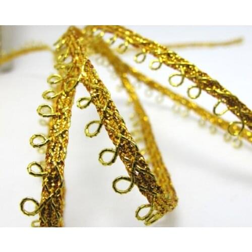 5 Yards 1/4 Inch Metallic Picot Edge Trim|Loop Ribbon|Embellishment|Decorative Trim|Braid Trim|Scrapbooking Supplies