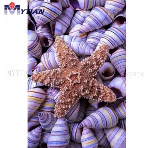 5d Diamond Painting Ocean Beach,Blue Seashells,Starfish,Full Drill Diamond Embroidery,Mosaic Scenery Paint Cross Stitch Sticker