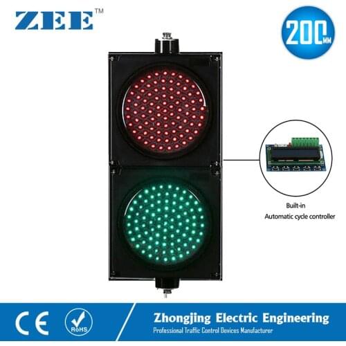 Automatic Cycle Running Controller 8inches 200mm LED Traffic Light Red Green Traffic Signals 220V LED Light