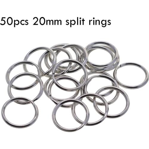 Lot of 50 0.8inch 20mm 304 Stainless steel angle edged Circle Split Key Rings keycahins DIY fishing