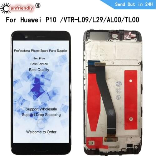 For Huawei P10 VTR-L09 L29 AL00 TL00 LCD Display Touch Panel Screen Digitizer With Frame Assembly Replacement For Huawei P10