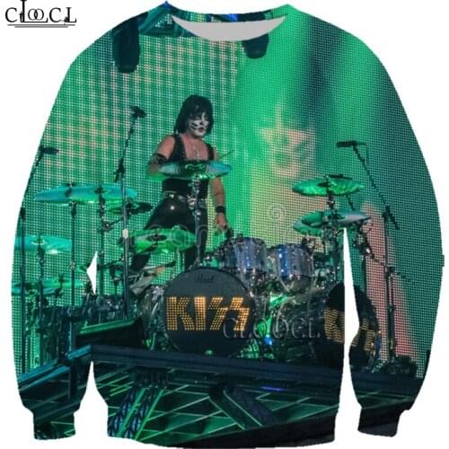 HX Newest Rock Singer KISS Band 3D Print Men Women Sweatshirt Fashion Hip Hop Long Sleeve Harajuku Wild Tops Drop Shipping