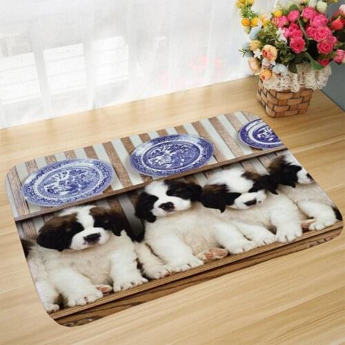 Cute Dogs Anti-slip doormat Vacuuming kitchen bedroon bath floor mats Home Entrance Rugs kids prayer mat 40*60cm DD230